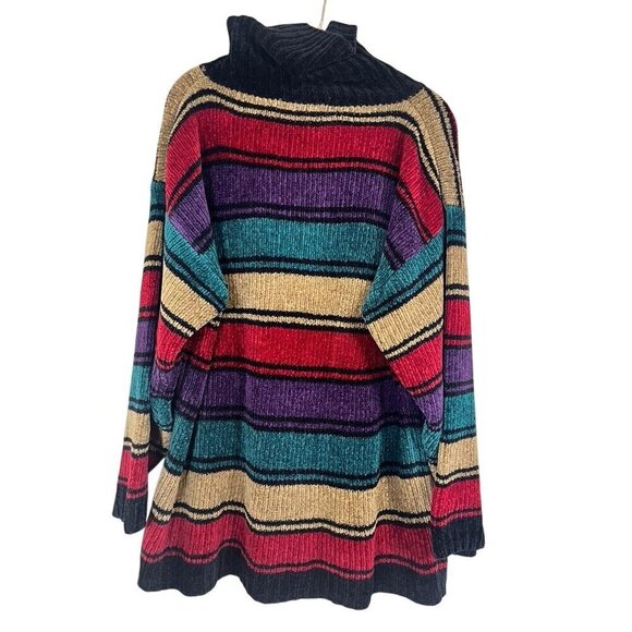 Retro Knit Striped Sweater L Red Academia Preppy Grunge Classic Preppy Chic 80s - Picture 6 of 8